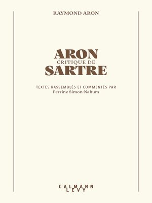 cover image of Aron critique de Sartre